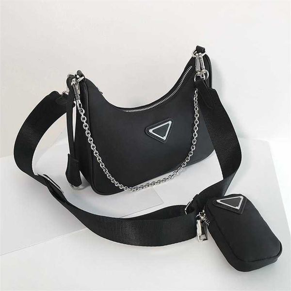 

designer bag three in one hobo chain bag underarm bag niche high-end texture bag 2023 new women's bag nylon crossbody bag factory speci