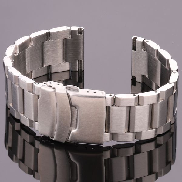 

watch bands stainless steel watch band strap women men metal watchband link bracelet 18mm 20mm 22mm 24mm accessories silver rose gold black, Black;brown