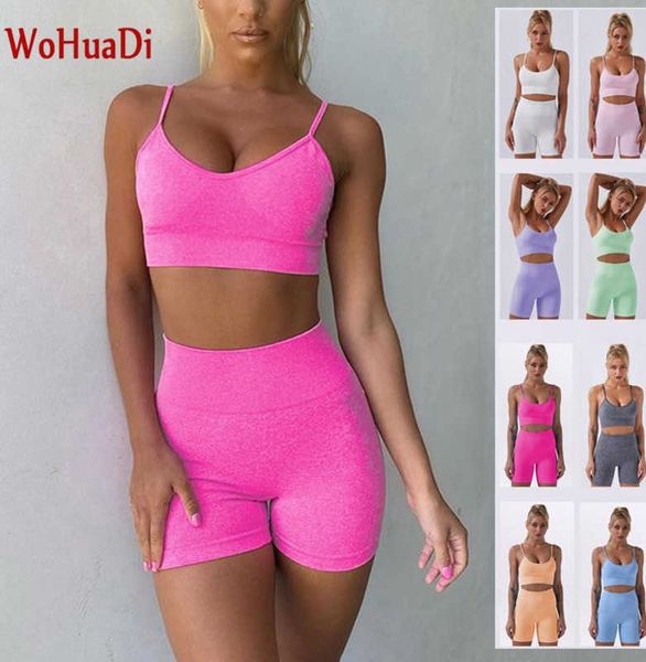 

yoga outfit wohuadi 2021 seamless gym set pants sports bra leggings workout shorts sportswear fitness sportwear women clothing push up