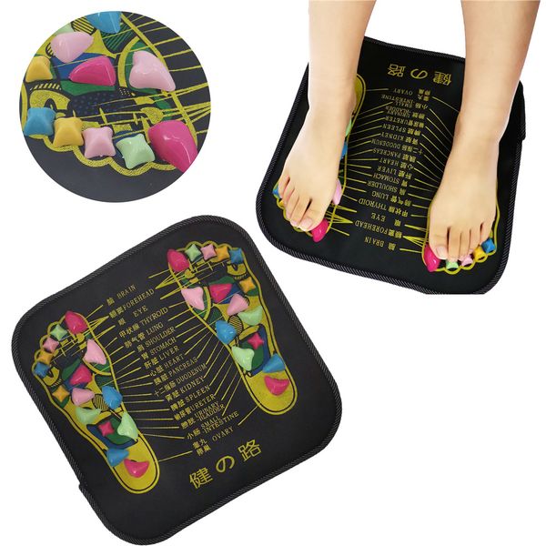 

full body massager 1pc acupuncture cobblestone foot reflexology massage pad walk stone square cushion for relax pain health care 230411