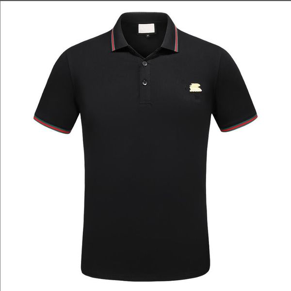 

american casual t-shirt vintage lapel polo shirt 2023 summer tide brand men's embroidery short sleeve slim casual large size-aa, White;black