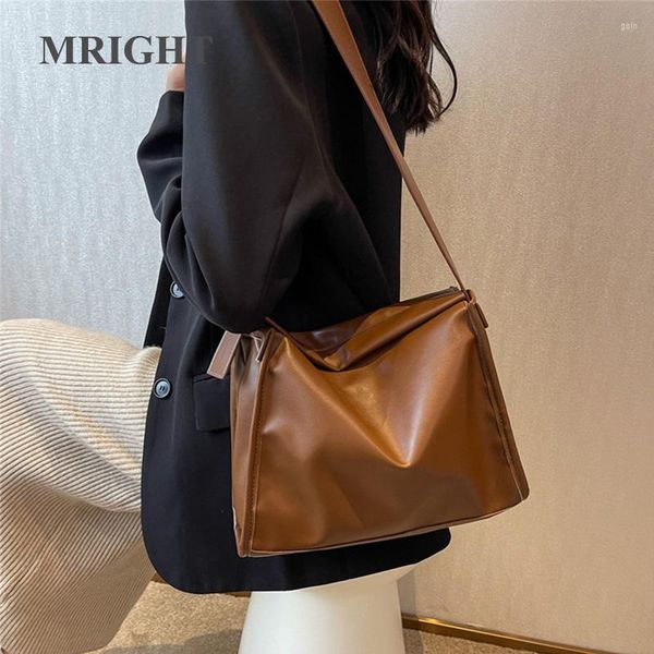 

shoulder bags solid color pu leather crossbody women luxury designer simple casual bag ladies vintage versatile handbags domil