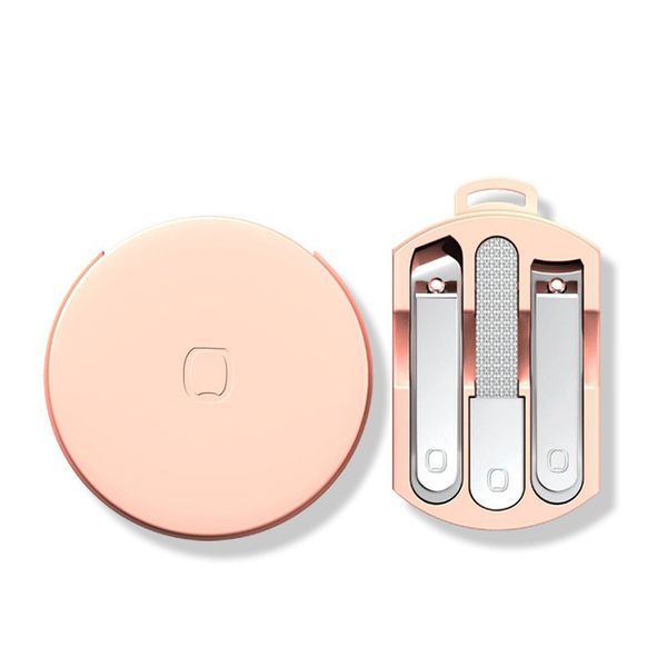 

fashion portable macaron colorhand care fingers nail clippers with nail file round packaging