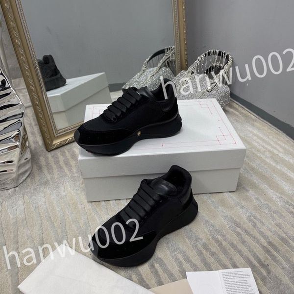 

designers shoes canvas sneakers fashion platform trainers calfskin cotton sneaker rubber casual shoe, Black