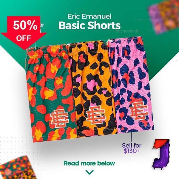 

men's shorts eric emanuel ee basic short fitness shorts beach pants basketball training street trend sweat mesh breathables to 2xl, White;black