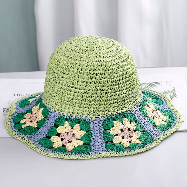 

stingy brim hats 2023 womens straw hats crochet hat panamas uv protection sun visor beach hats women visors ladies hat women summer sun hat, Blue;gray