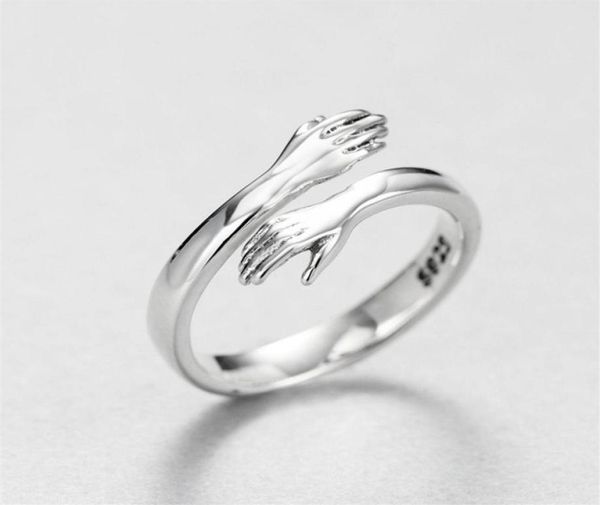 

s2032 fashion jewelry romantic love embrace ring ajustable hug ring6808941, Silver