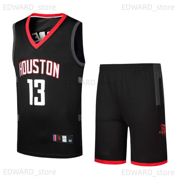 

men's tracksuits summer basketball jersey rockets harden jersey 13 embroidery set paul 3 training jersey match print t230411, Gray