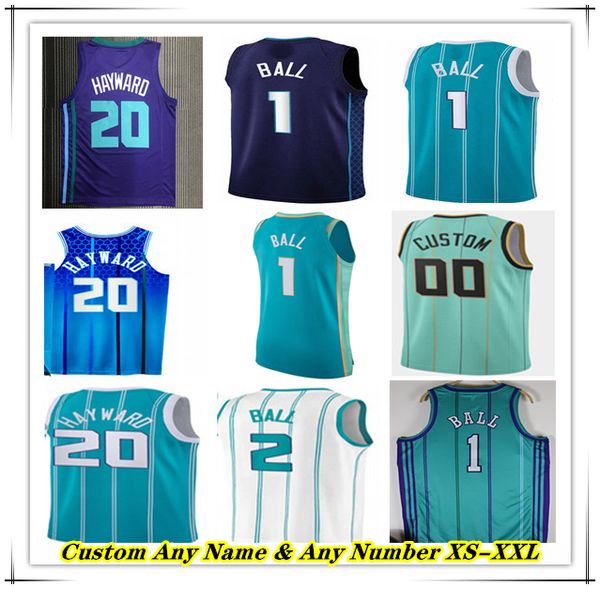 

Printed LaMelo Ball Basketball Jersey Terry Rozier Gordon Hayward P.J. Washington Mark Williams Brandon Miller Larry Johnson Muggsy Bogues Curry Hornet City Edition, Men teal green