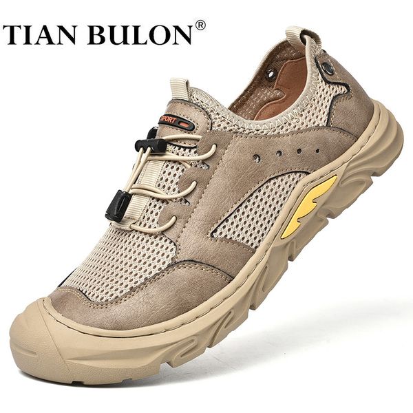 

summer mesh men sandals breathable casual shoes designer mens hiking climbing sandals non-slip outdoor slippers zapatos hombre, Red;white