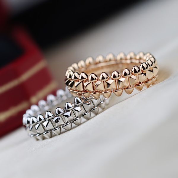 

with side stones european luxury jewelry 925 sterling silver marker stud rose gold rings classic brand fashion party gifts for men and women