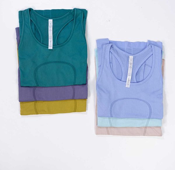 

lulus ribbed slim fit gym fitness workout tank women racerback sport training vests sleeveless shirts with built in bra 2023ss leisure trend, Gray