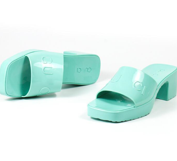 

wholesale luxury designer women slippers chunky rubber slippers jelly sandals high heels sandal summer thick bottom slipper beach slides alp, Black