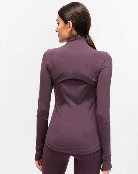 

l-78 autumn winter new zipper jacket quick-drying outfit yoga clothes long-sleeve thumb hole training running jacket women piglulu slim