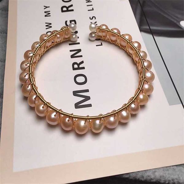 

fashion design jewelry freshwater pearl crystal bracelet with insignia design sense net red handmade thread wound, Black