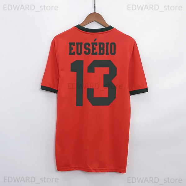 

diy tees polos retro 1966 eusebio vintage portugal shirt classic jersey t230411, Black