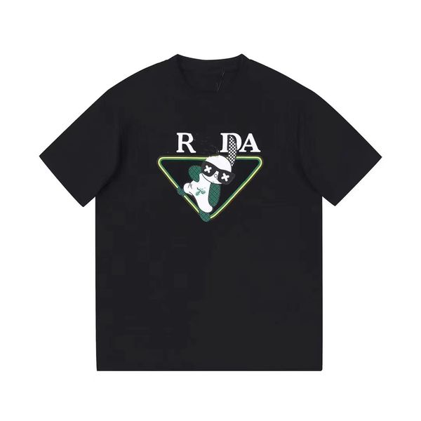 

2022ss designer tide t shirts chest letter laminated print short sleeve high street loose oversize casual t-shirt 100% pure cotton for men, White;black