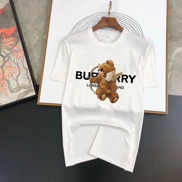

men's tshirts summer tshirt letters bear horse print 100 cotton luxury short sleeve tees solid color wear streetwear shirt 230411, White;black