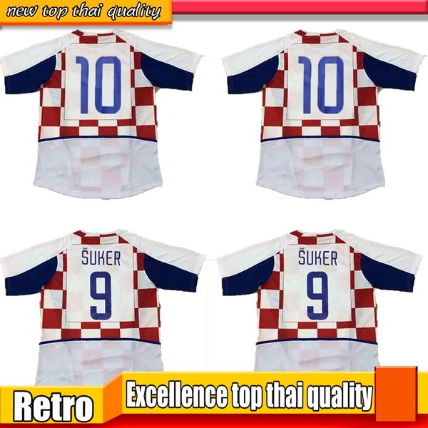 

2002 2003 retro suker #10 kovac soccer jerseys 02 03 classic vintage football shirt home #11 boksic #9 #19 vlaovi maillot de foot vintage sh, Black;yellow