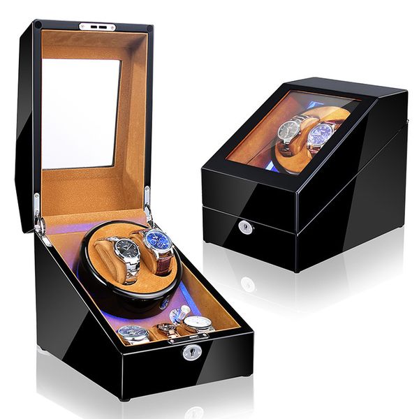 

watch winders 2 3 winder for automatic es box mechanical rotator holder storage boxes 5th gear adjustment battery available 230410, Black