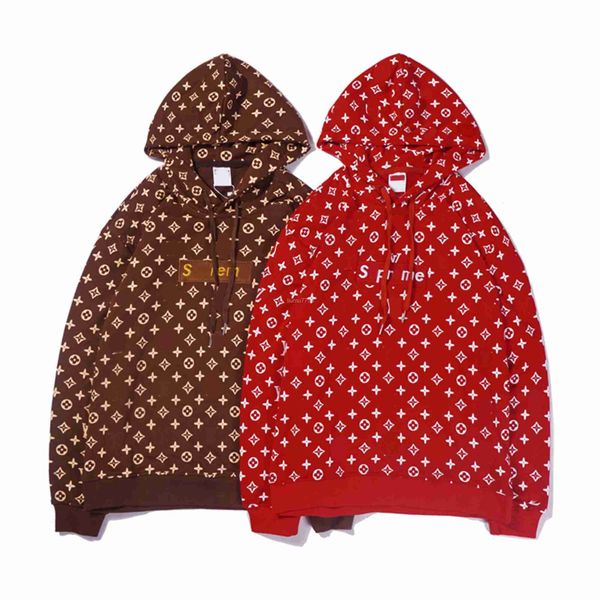 

2023 designer letter print shirt mens hoodies streetwear round neck loose male sweatshirt wholesale luxury brand cotton sweatshirt red brown, Black