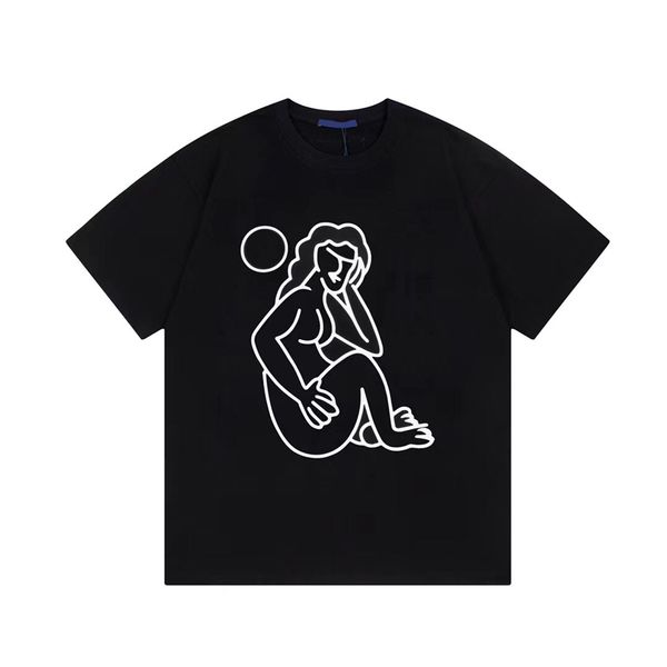 

23ss summer men cotton tee italy art lady t shirt pocket vintage fashion skateboard streetwear tshirt, Black;brown