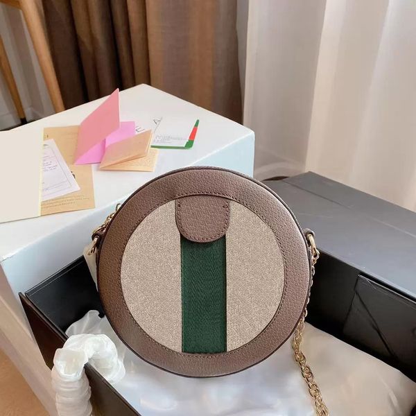

2023 designers bags women crossbody handbag classic brown letter round cake bag luxurys messenger lady wallet leather vintage wallets styles, Black;red