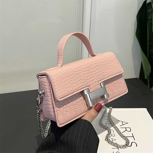 

designer bag 2023 fashionable solid stone pattern small square bag with western style and handlifted quality h-button bag versatile skew str