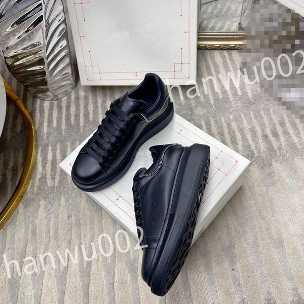 

2023 new excellent sneakers men women shoes genuine designer shoes leather trainer fashion sports platform, Black
