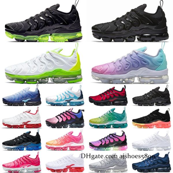 

sandal with box tn plus running shoes men women triple black white red metallic gold laser hyper blue fury cool grey rough green beige since