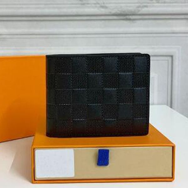 

Unisex Designer Wallet Stylish Short Plaid Wallets Internal Card Standard Purse Classic Letter Portable Purses Free Shipping, Black
