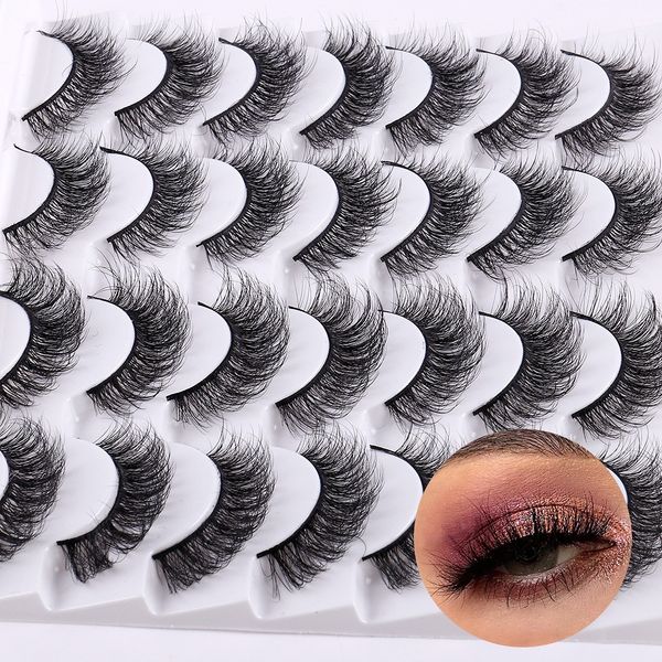 

thick curled mink false eyelashes natural look soft & delicate handmade reusable multilayer 3d mink lashes extensions full strip eyelashes m