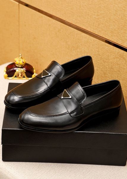 

2023 male party wedding formal dress shoes for gentle men genuine leather brand designer flats business oxfords size 38-45, Black