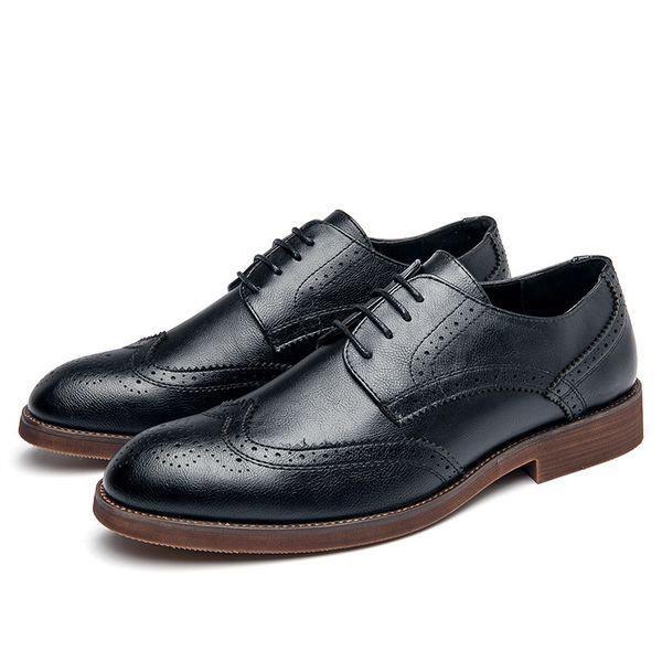 

leather shoes mens luxury crocodile pattern men business dress shoes casual social shoe male wedding footwear zapatos hombre boots, Black