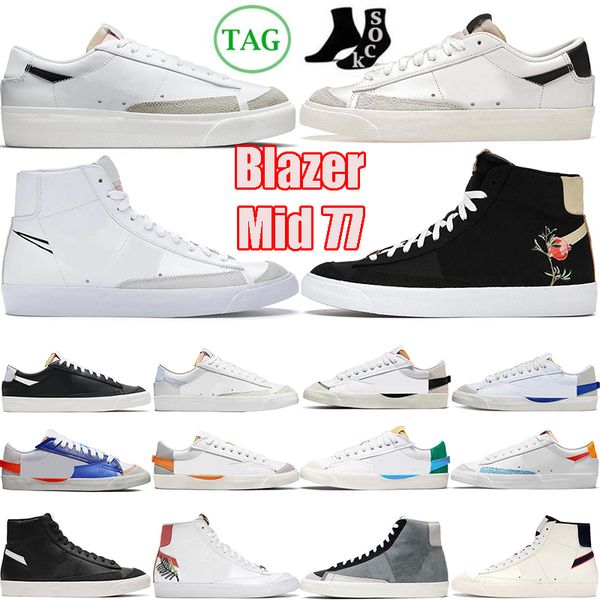

blazer mid 77 shoes vintage blazers jumbo low casual shoes men women black white multi color indigo pine green university blue mens womens t
