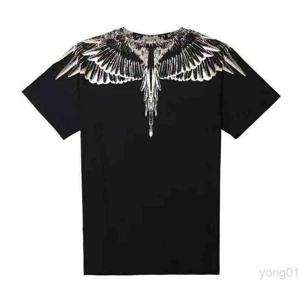 

short sleeves men's and women's loose couple t-shirt tide mb phantom water drop feather wings 19ss 12s1s1faat, White;black