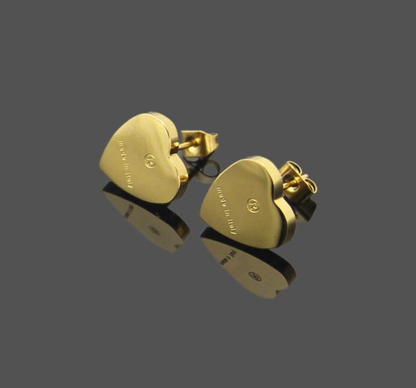 

2021 not faded stainless steel designer stud g letter simple heartshaped earrings trendy style for women party weddi1344810, Golden;silver