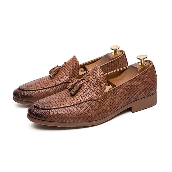 

leather male dress shoes man casual leather shoes business mens shoe men loafers england flats breathable sport outdoor footwear, Black