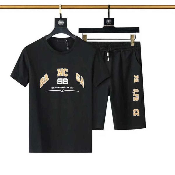 

pants balencigas designer mens tracksuits sets jogger sweatshirts sports t-shirt sporting suit men women short pullover trousers tracksuits, Gray