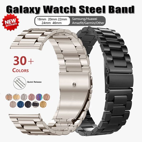 

watch bands 22mm 18mm 24mm 20mm starlight stainless steel watch band strap for samsung galaxy watch 3 4 5 pro 40mm 44mm 42mm 46mm active2 23, Black;brown