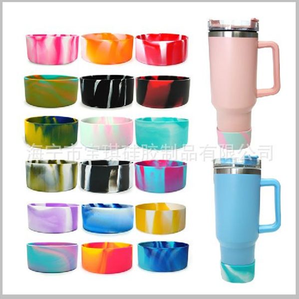 

stanley rubber bottom for 40oz tumbler colorful coaster rubbers cover cap anti-slip self adhesive travel tumblers bottom 0411