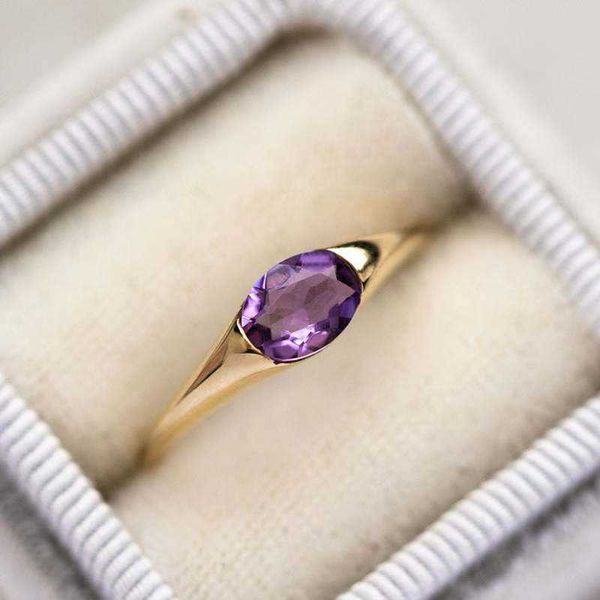 

band rings fashion high-quality amethyst rings for women luxury wedding ring european anniversary party birthday present cessorie anillos p2, Silver