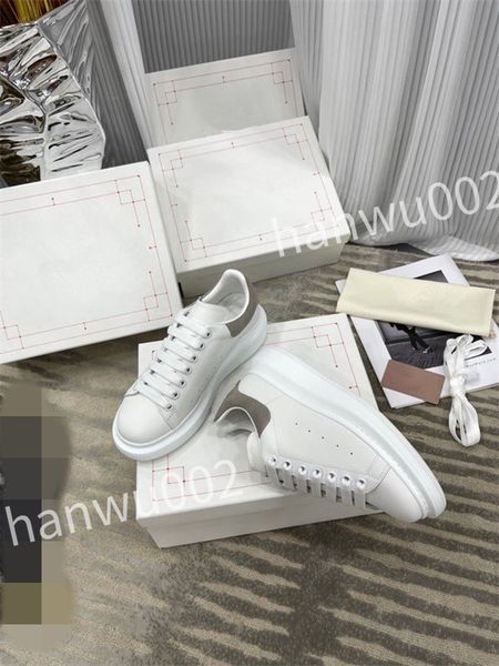 

2023 new tread slick height increasing sneaker designers shoes leather white rubber lace-up trainers sneakers, Black