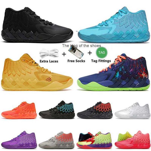 

mbog athletic shoes men lamelo ball 1 mb.01 basketball shoes rick and morty rock ridge red trainers sports sneakers, Black
