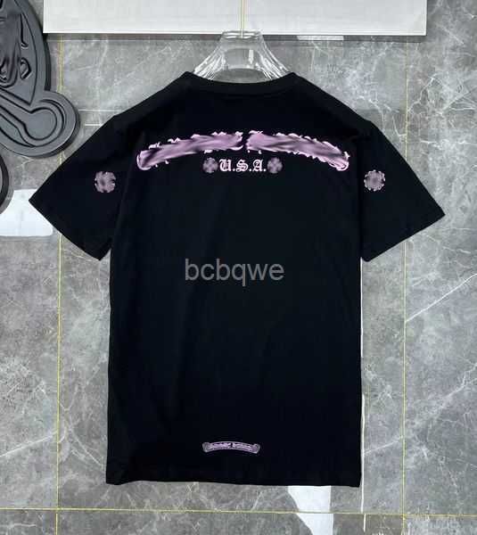 

luxury fashion mens t shirts brand man t-shirt horseshoe flower tees summer cross sanskrit letter short sleeve designer tshirts women shirt, White;black