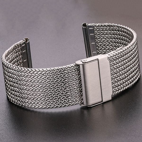 

watch bands stainless steel watch band bracelet 16mm 18mm 20mm 22mm mesh milanese loop watchbands women men replacement strap accessories 23, Black;brown