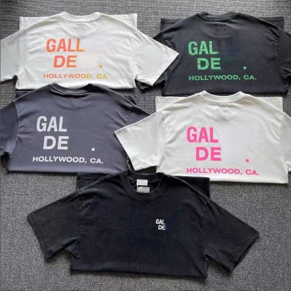 

gall mens t shirt american round neck short sleeve classic letter print graphic tee designer t shirt men women loose pullover top, White;black