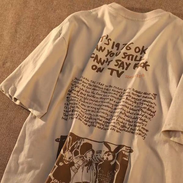 

womens tshirt shirt y2k print high street clothing harajuku clothes oversized y2k grunge summer goth female loose femal 230411, White