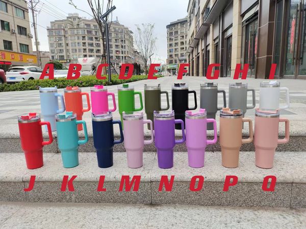 

a set of 40oz sublimation glitter tumbler with handle shimmer tumbler stainless steel big capacity beer mug insulated travel mug travel coff