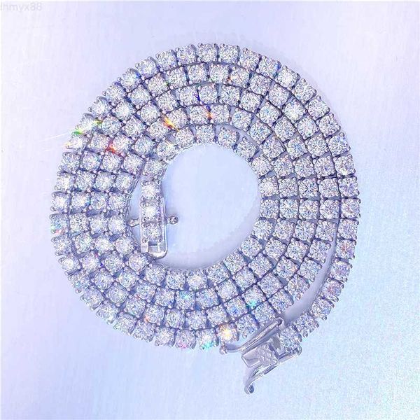 

custom pass diamond tester 3mm 4mm luxury diamond moissanite vvs tennis chain, Silver